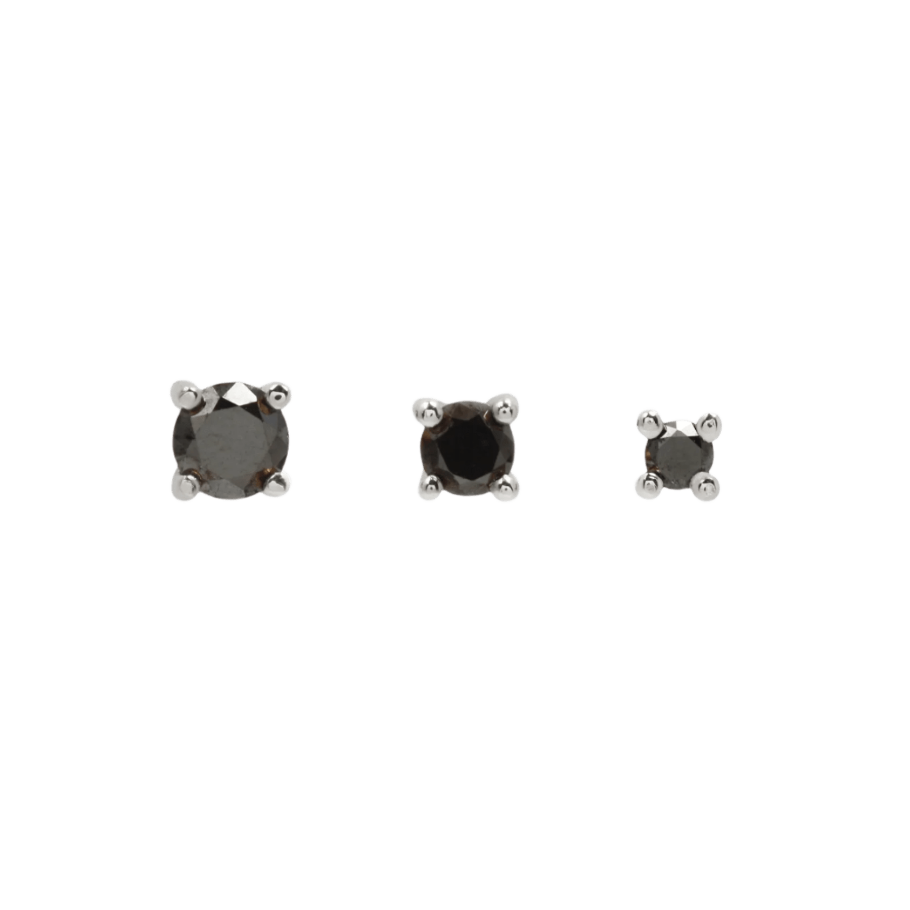 Black Diamond Prong – 14K Gold Threadless End - piercing - zone.com