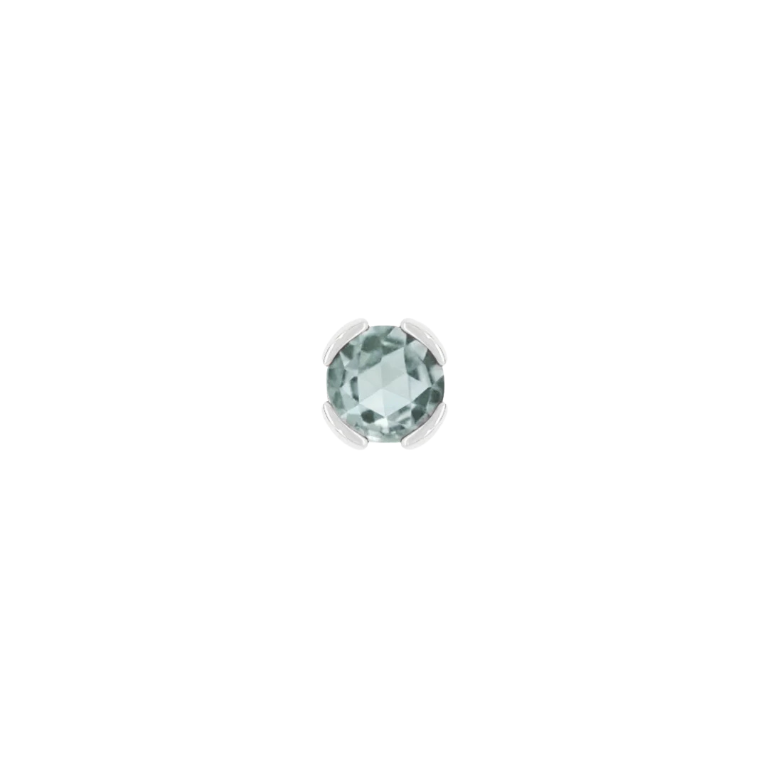 Blue gemstone piercing end in yellow gold bezel