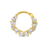 Bohemia Clicker with Baguette & Round Gems – 14K & 18K Gold