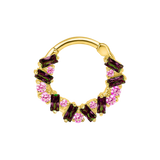 Bohemia Clicker with Baguette & Round Gems – 14K & 18K Gold