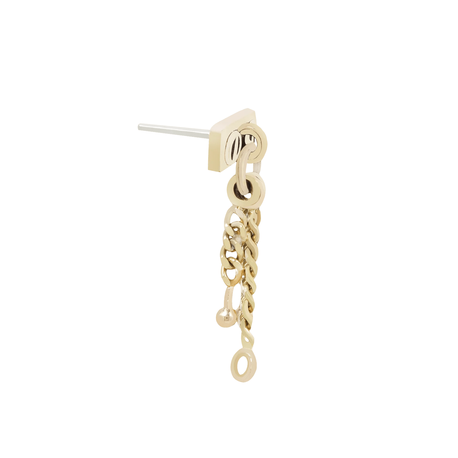 12mm x 5.5mm collar-style threadless end in solid gold
