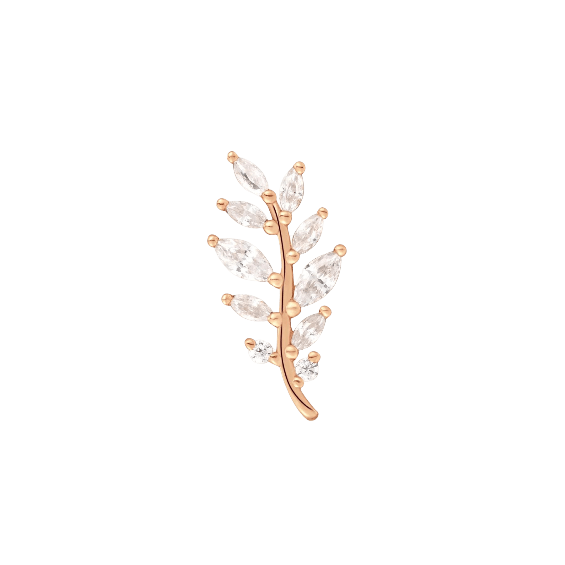 Botaniste CZ Threadless End – Marquise Gems in 14K Gold