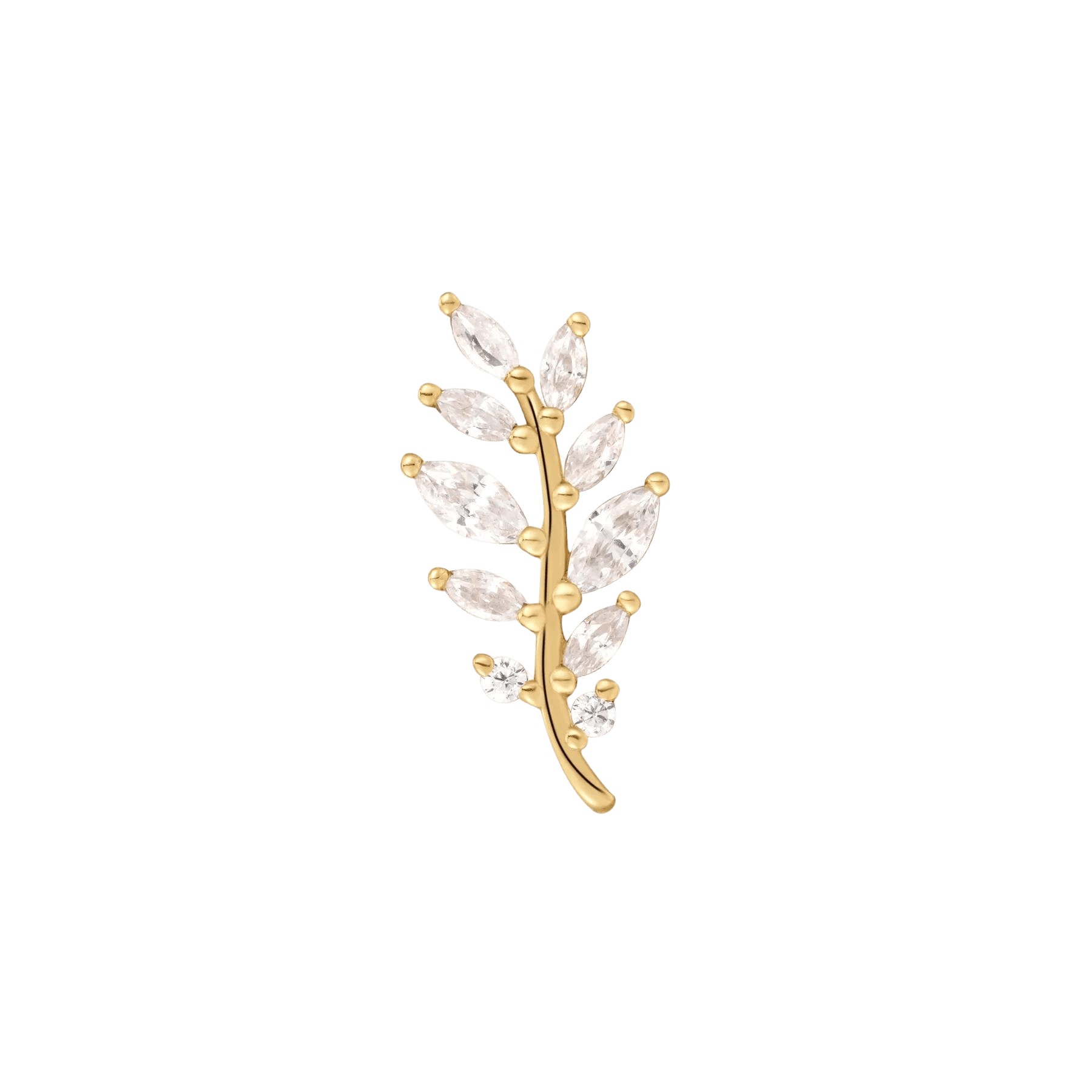 Botaniste CZ Threadless End – Marquise Gems in 14K Gold