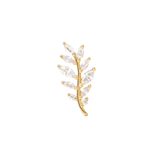 Botaniste CZ Threadless End – Marquise Gems in 14K Gold