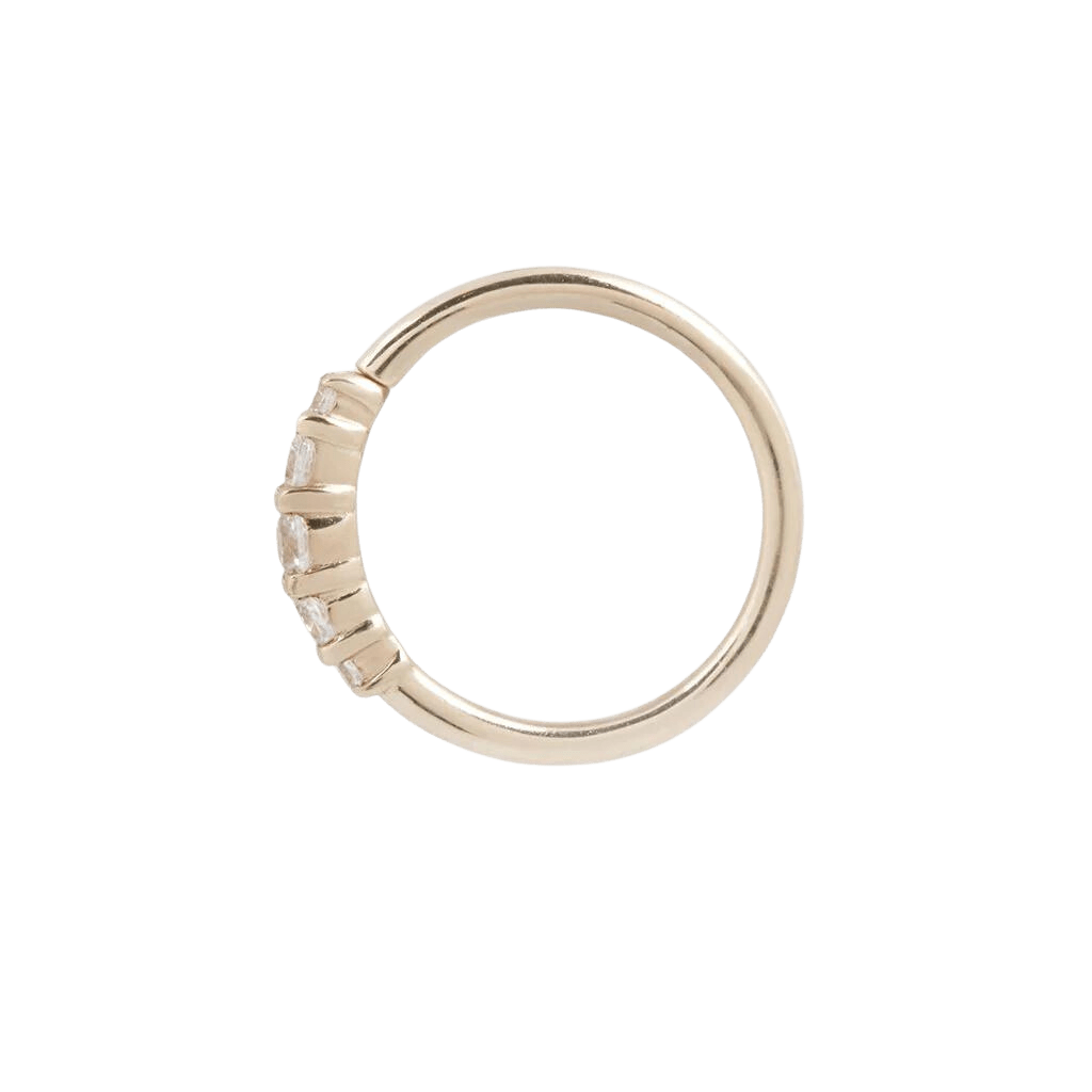 BRIGITTE SWAROVSKI-CZ SEAMLESS GOLD RING piercing-zone.com