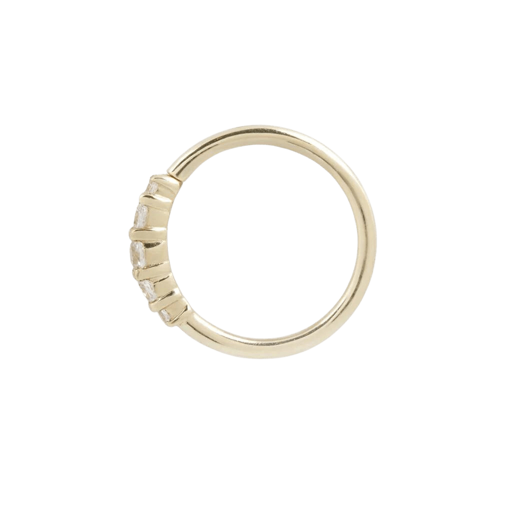 BRIGITTE SWAROVSKI-CZ SEAMLESS GOLD RING piercing-zone.com