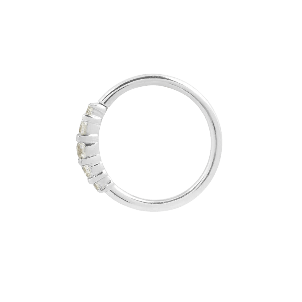 BRIGITTE SWAROVSKI-CZ SEAMLESS GOLD RING piercing-zone.com