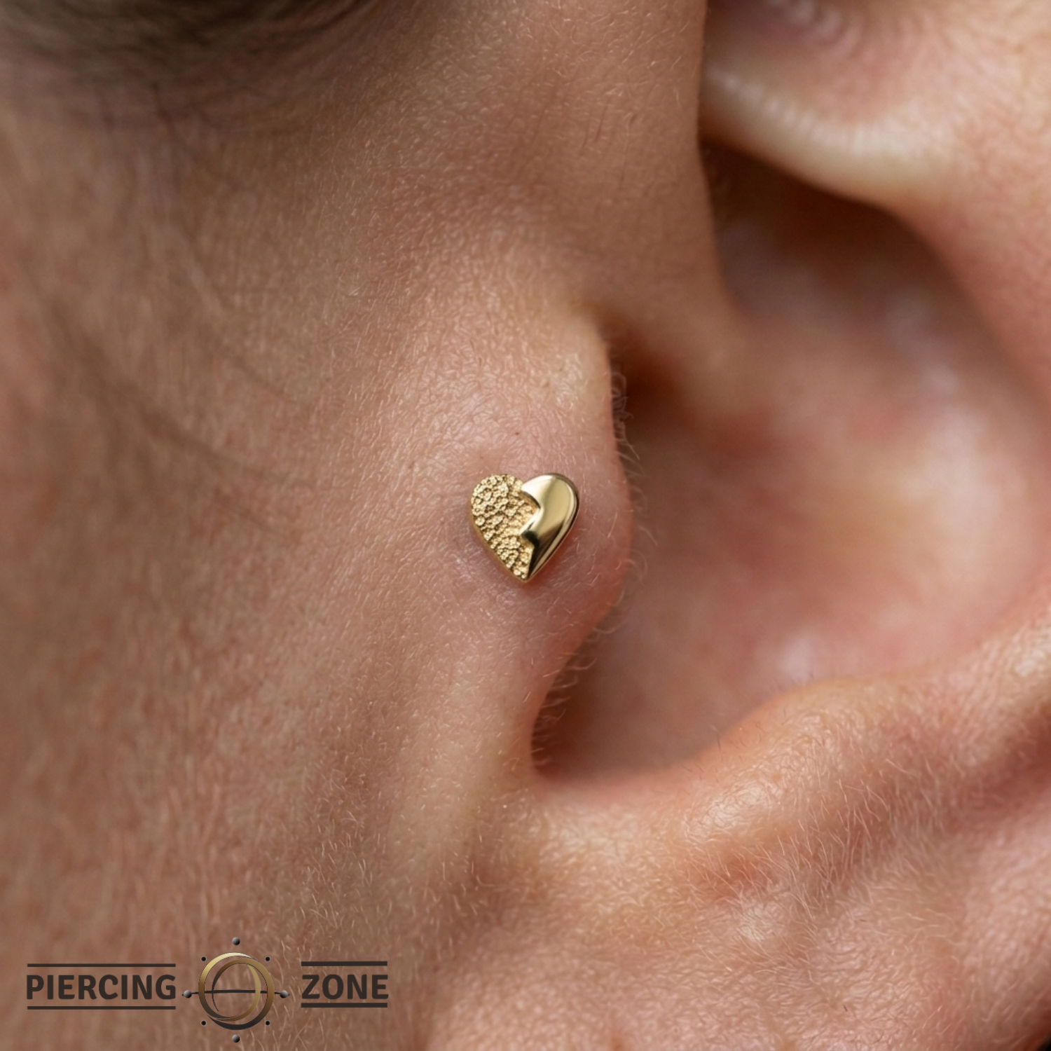 Broken Heart - 18K Gold Threadless/Threaded End