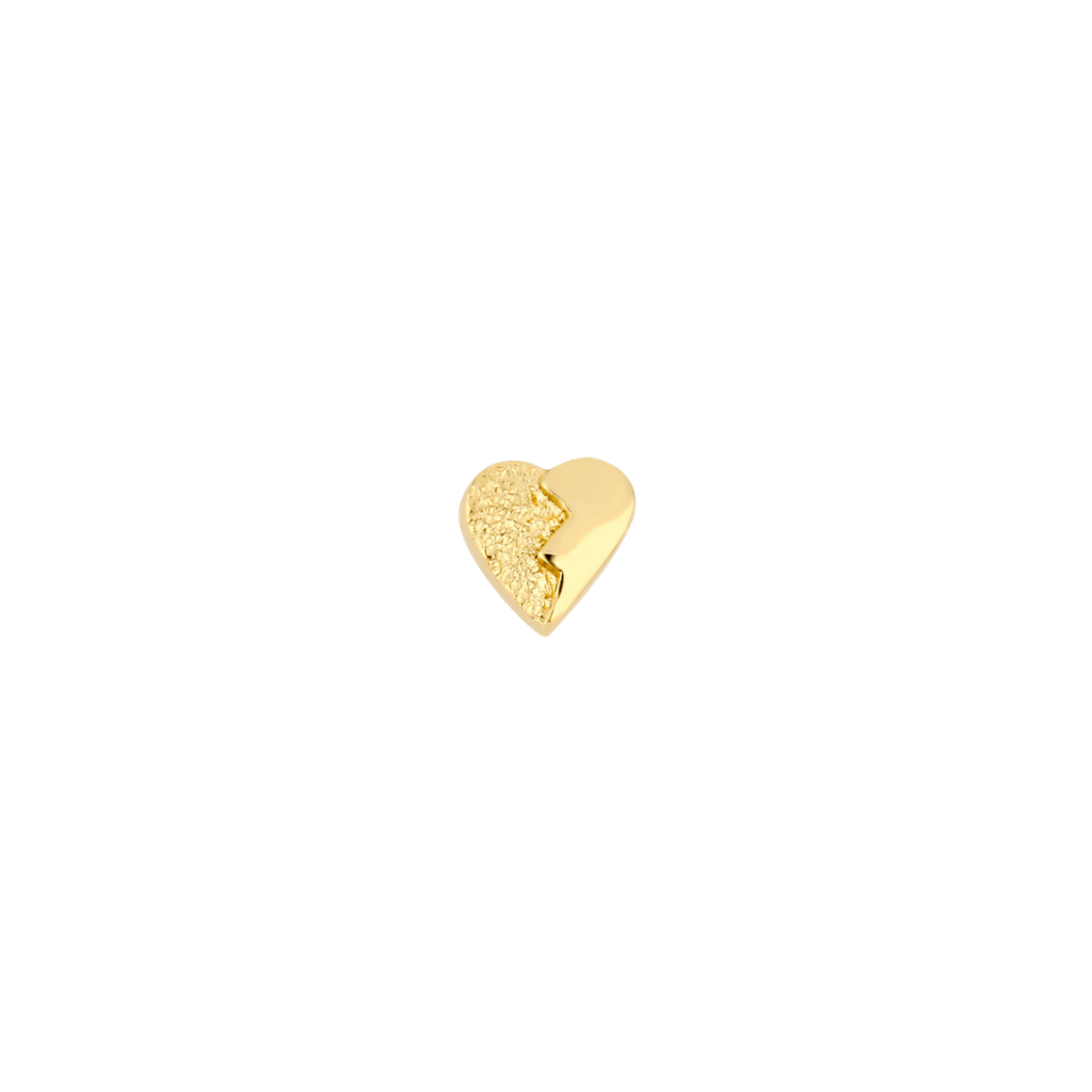 Broken Heart - 18K Gold Threadless/Threaded End - piercing - zone.com
