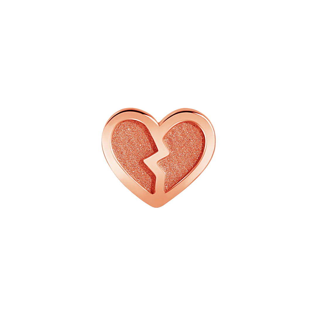 Broken Heart 14K Gold Internally Threaded End – Small Size Close-Up