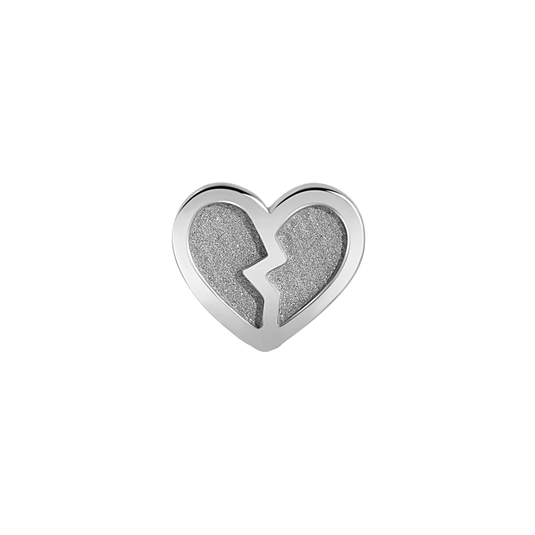 Broken Heart 14K Gold Threadless End – Big Size Front View