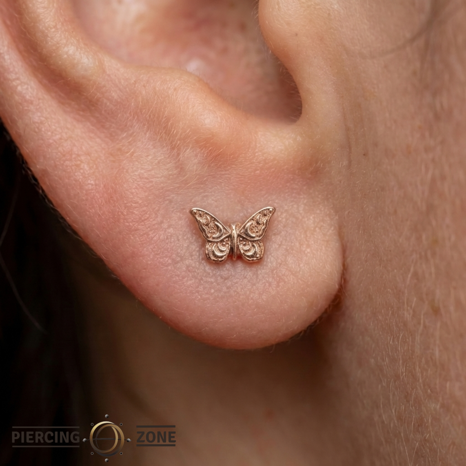 Butterfly – 14K Gold Threadless/Threaded End