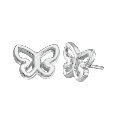 Butterfly 14K Gold Threadless End – Front View