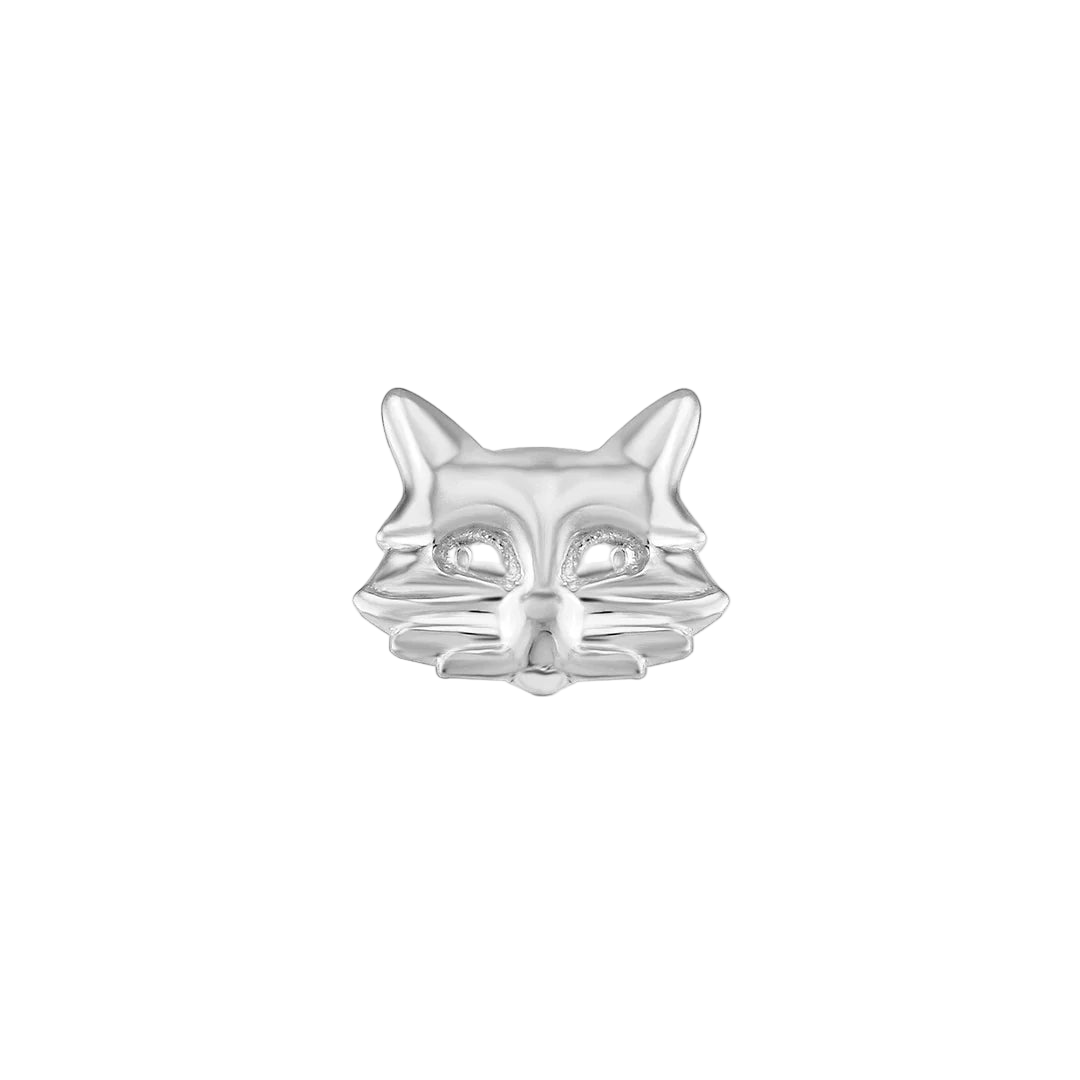 Side Profile of Cat Jewelry in White Gold – Polished Finish