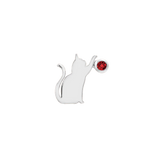 Cat Laser – Garnet CZ – 14K Gold Threadless End