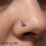 Cherries - 14K Gold Stone Threadless/Threaded End
