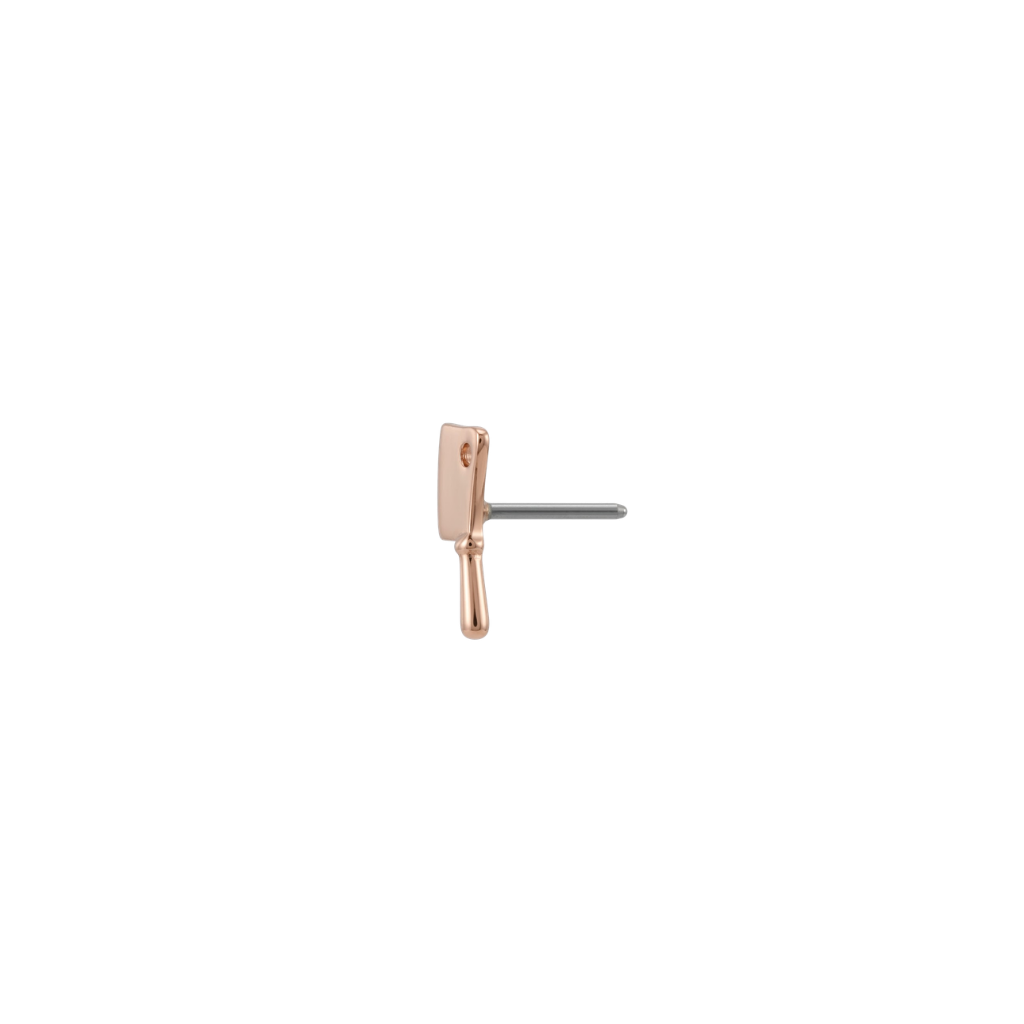 Cleaver End - 18K Gold Threadless/Threaded End - piercing - zone.com