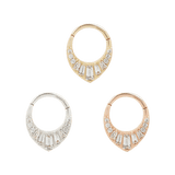 PRISM - CZ - SOLID 14KT GOLD CLICKER piercing-zone.com