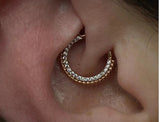 Close-Up of CZs and Gold Beading on Mimi Clicker – Textured Contrast