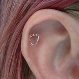 Close-Up of Halston End Showing Three Grey Diamonds in Reverse Setting