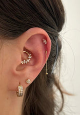 Close-Up of Marquise and Round CZ Cluster on Seam Ring
