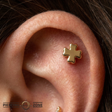 Clover – 14K Gold Threadless/Threaded End