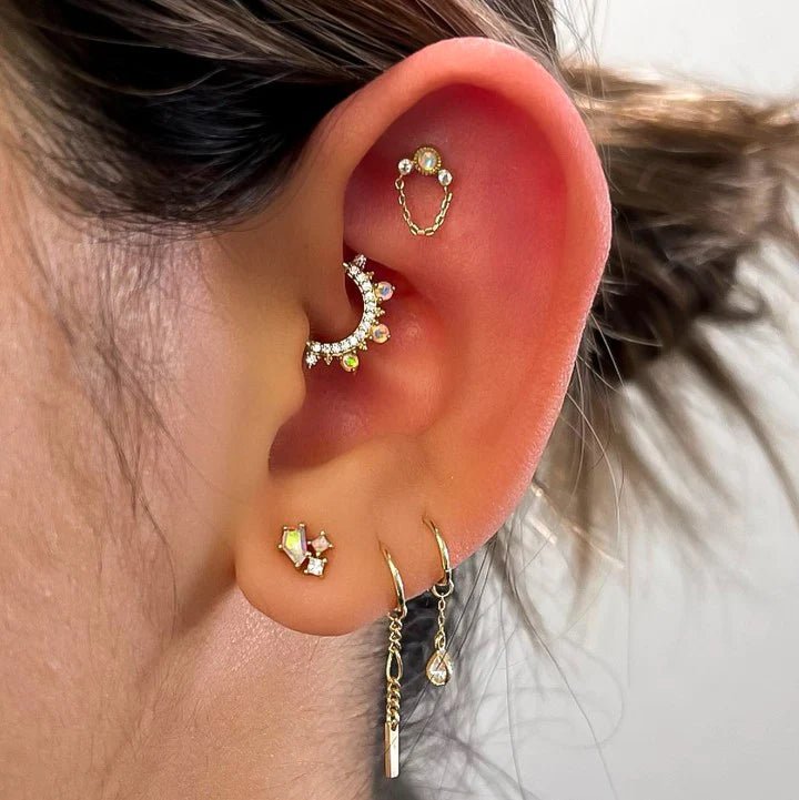 CONCORDE - CZ + CHAIN - CHARM piercing-zone.com