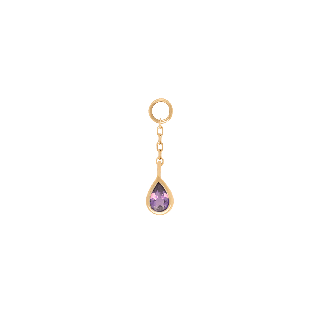 Concorde – 14K Gold Amethyst + Chain Charm