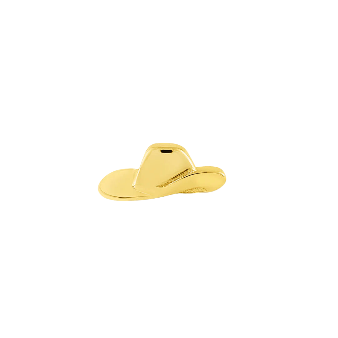 Model Wearing Cowgirl Hat in Helix Piercing – Western Styling