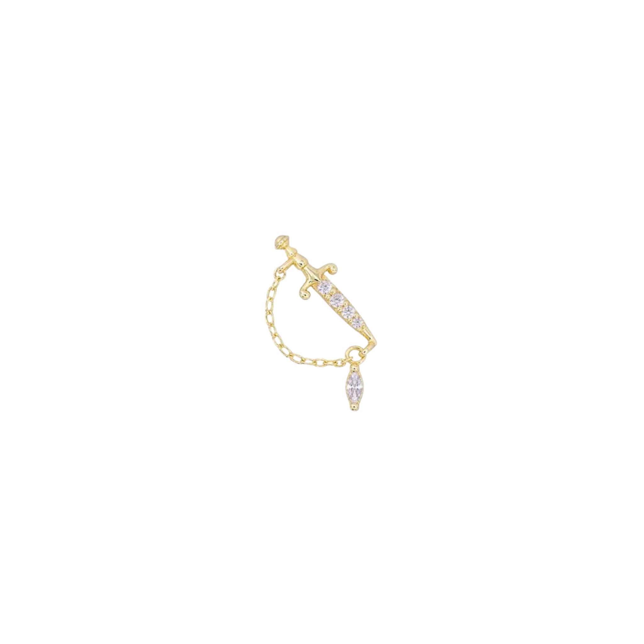 Creed CZ – 14K Gold Threadless End - piercing-zone.com