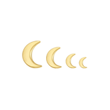 Crescent moon threadless end in yellow 14K gold