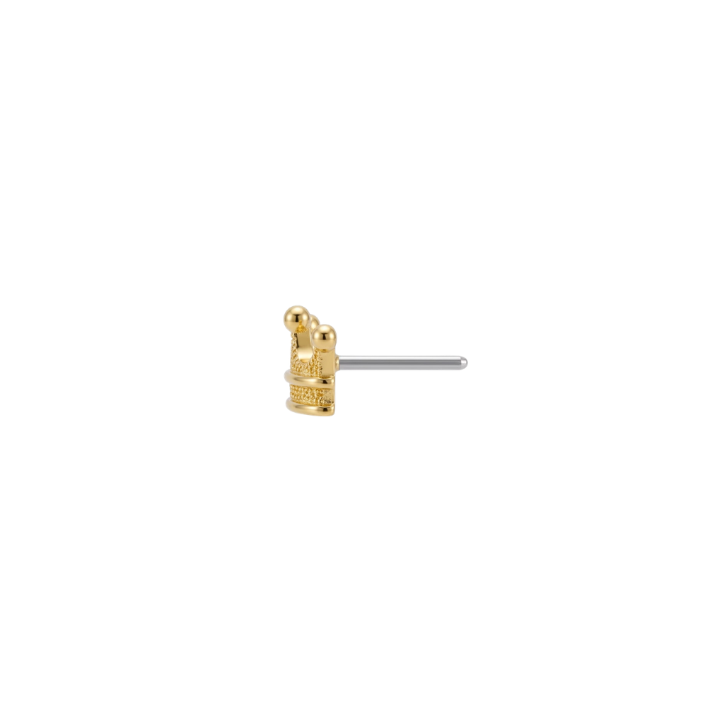 Crown - 18K Gold Threadless End - piercing - zone.com