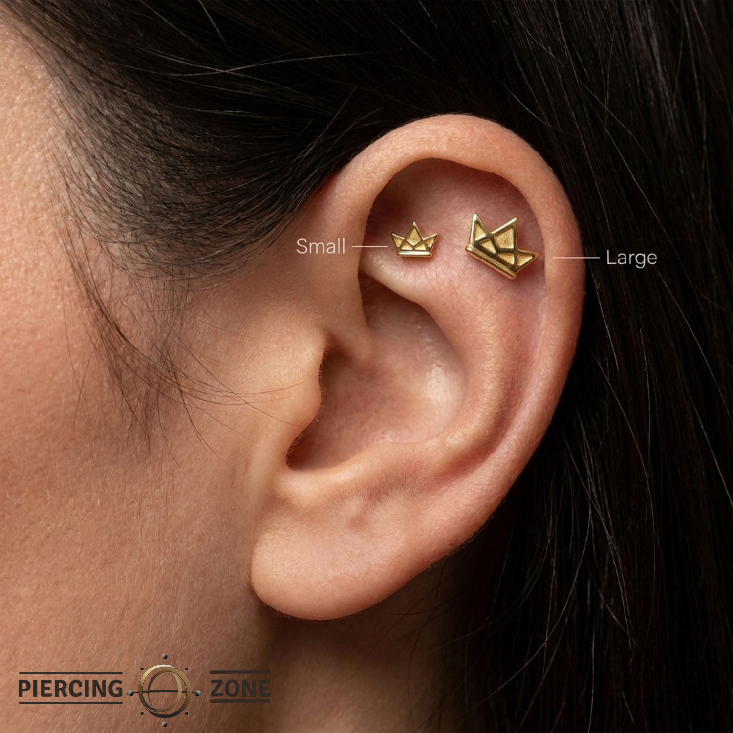 Crown Trim – 14K Gold Threadless/Threaded End