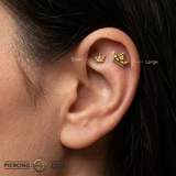 Crown Trim – 14K Gold Threadless/Threaded End