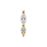 Cybele - 18K Gold Gem Threadless/Threaded End - piercing - zone.com
