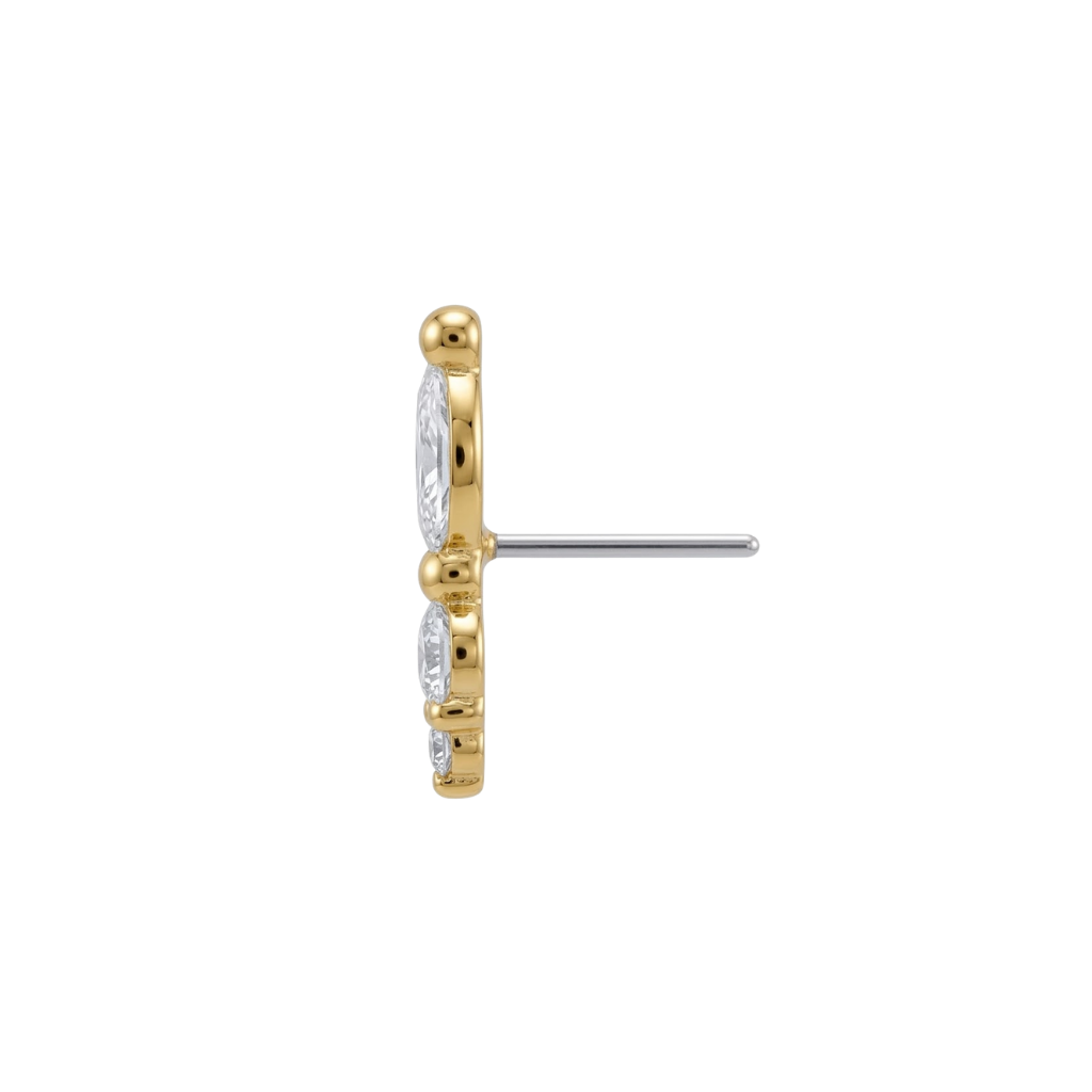 Cybele - 18K Gold Gem Threadless/Threaded End - piercing - zone.com