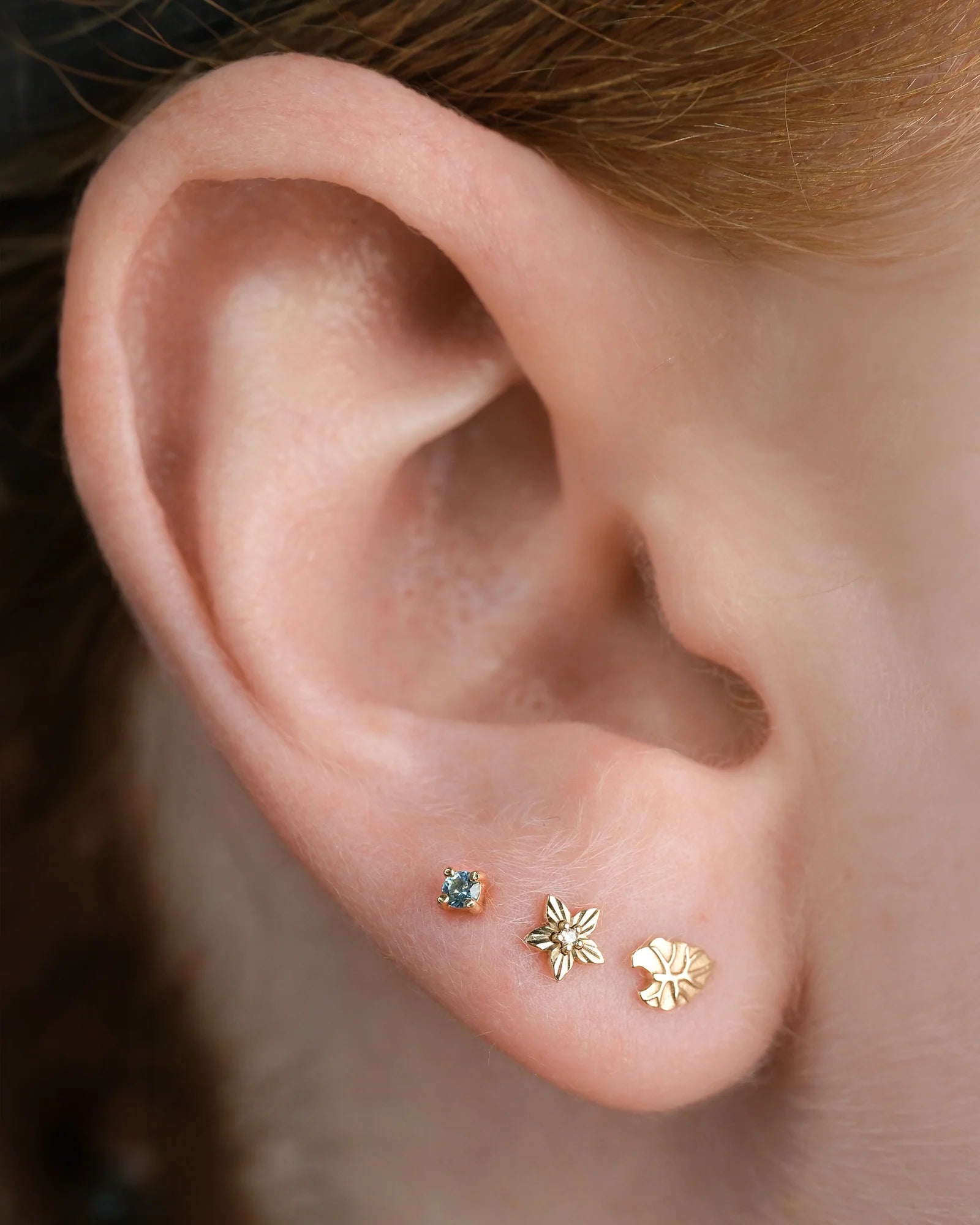 London Blue Topaz Prong – 14K Gold Threadless End