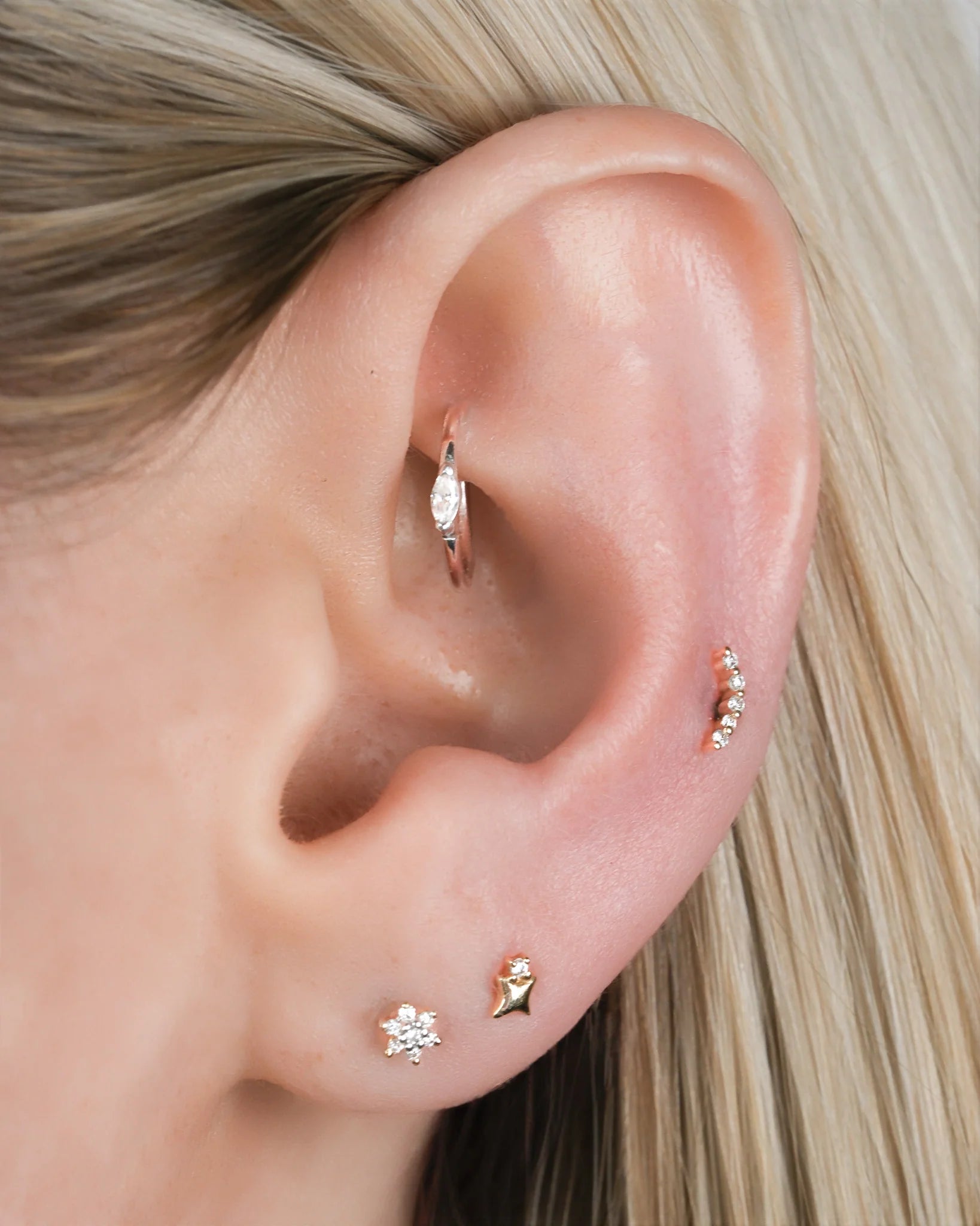 Star Stuff – 14K Gold Diamond Threadless End