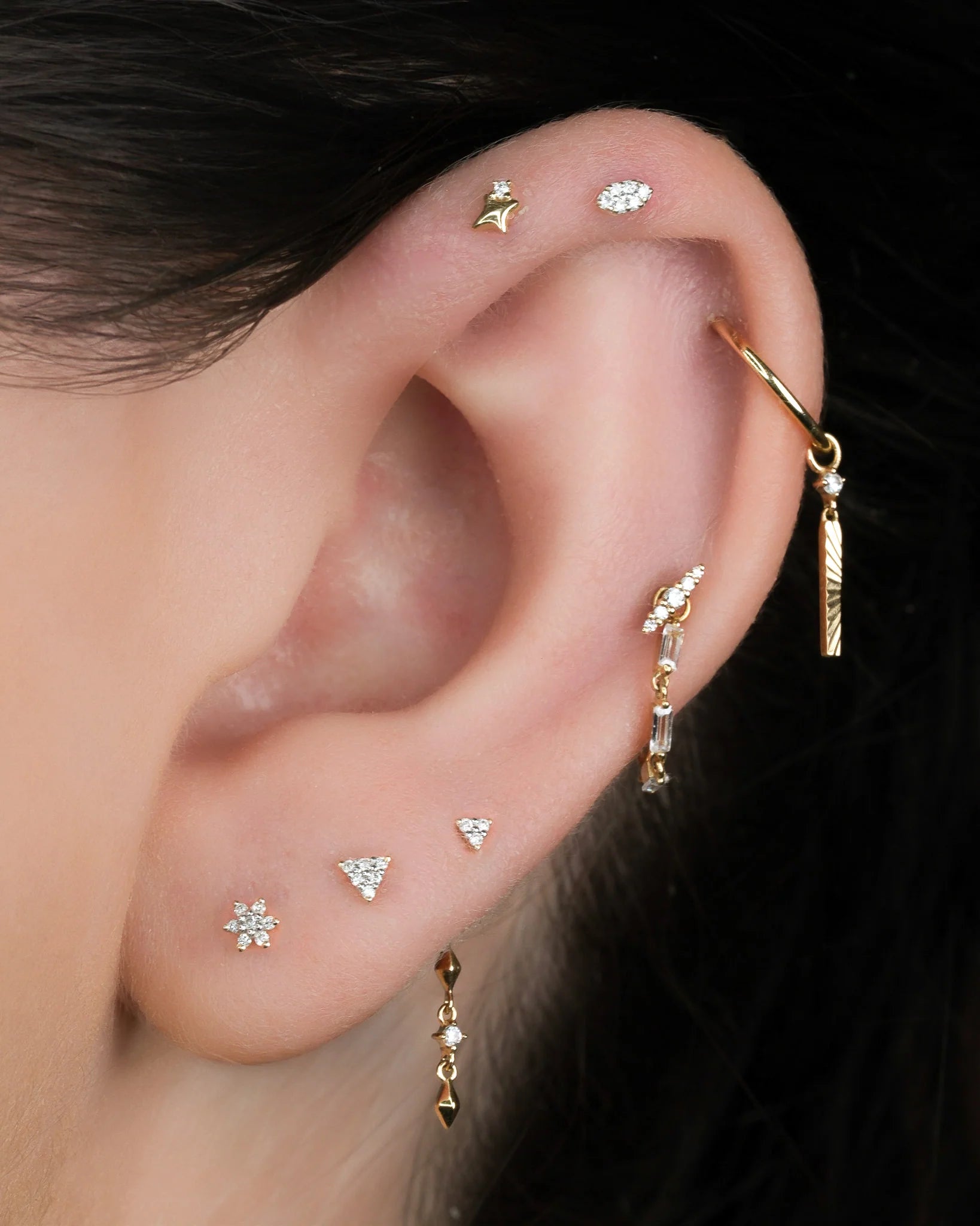 Star Stuff – 14K Gold Diamond Threadless End