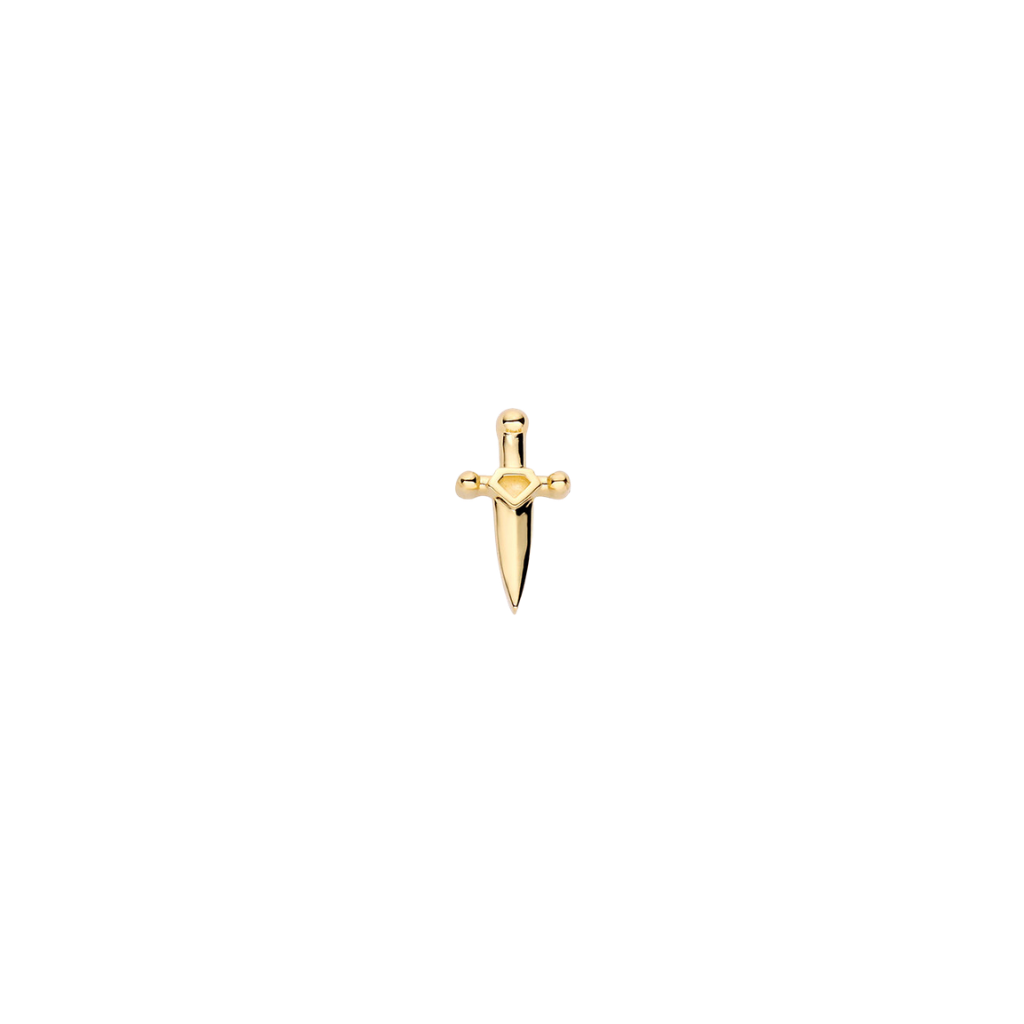 Dagger End - 18K Gold Threadless End - piercing - zone.com