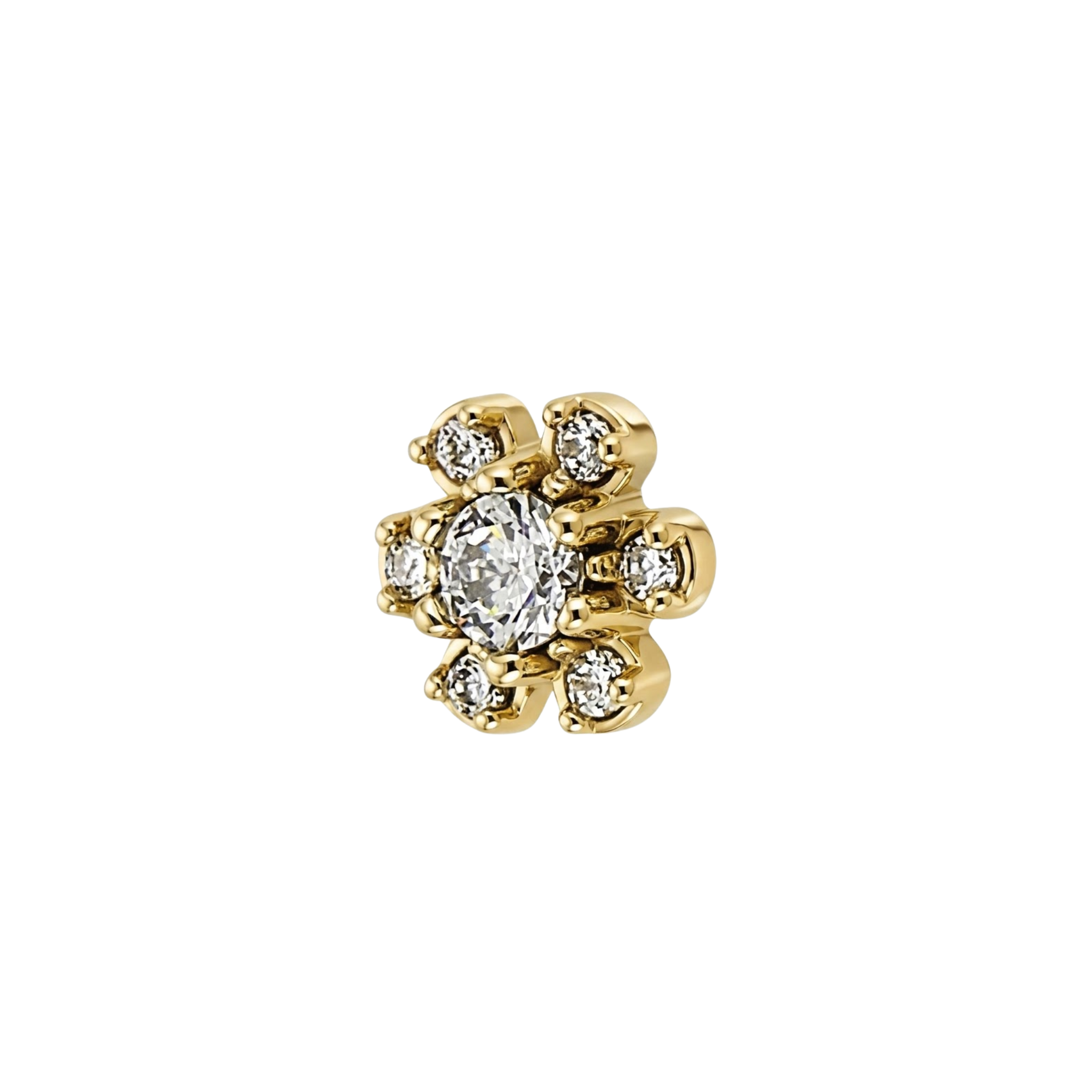 Daisy 6 - Stones – 14K Gold Threadless/Threaded End