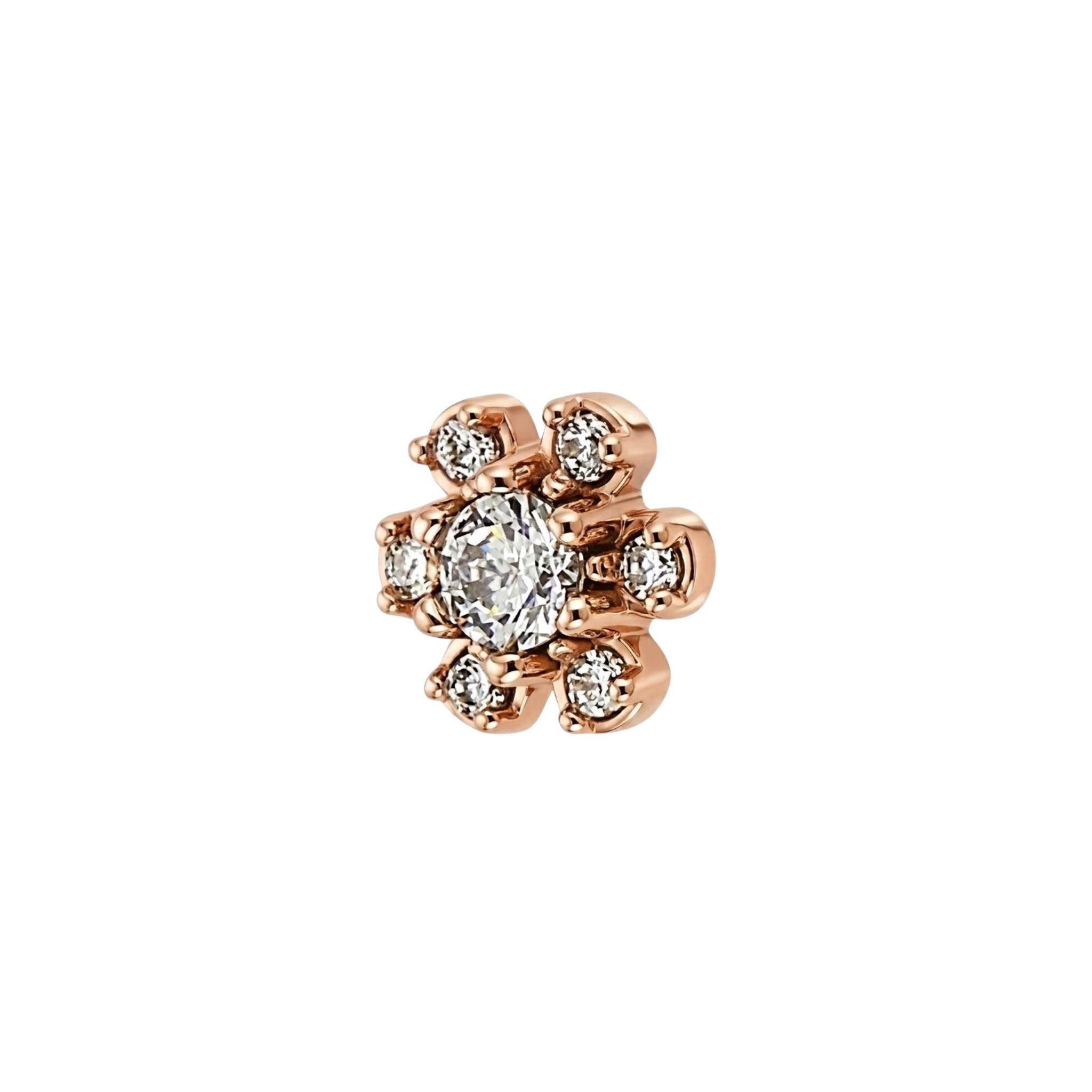 Daisy 6 - Stones – 14K Gold Threadless/Threaded End