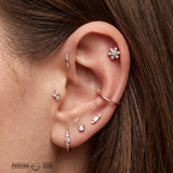 Daisy 6 - Stones – 14K Gold Threadless/Threaded End