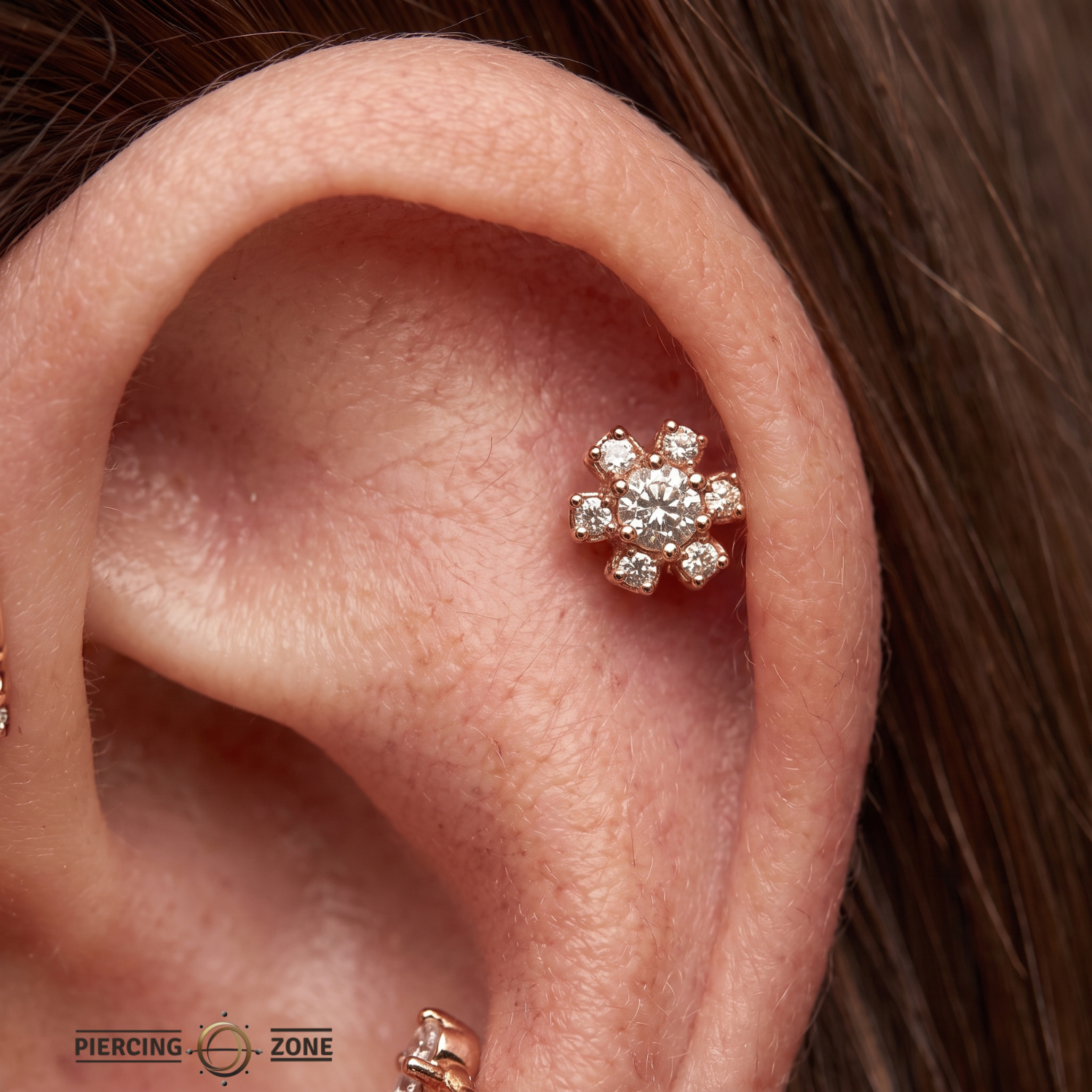Daisy 6 - Stones – 14K Gold Threadless/Threaded End