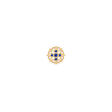 Damask - 14K Gold Lab Blue Sapphire Threadless End - piercing - zone.com