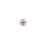 Damask - 14K Gold Lab Blue Sapphire Threadless End - piercing - zone.com