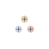 Damask - 14K Gold Lab Blue Sapphire Threadless End - piercing - zone.com