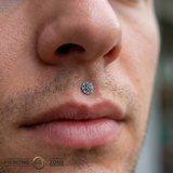 Damask - 14K Gold Lab Blue Sapphire Threadless End