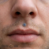 Damask - 14K Gold Lab Blue Sapphire Threadless End