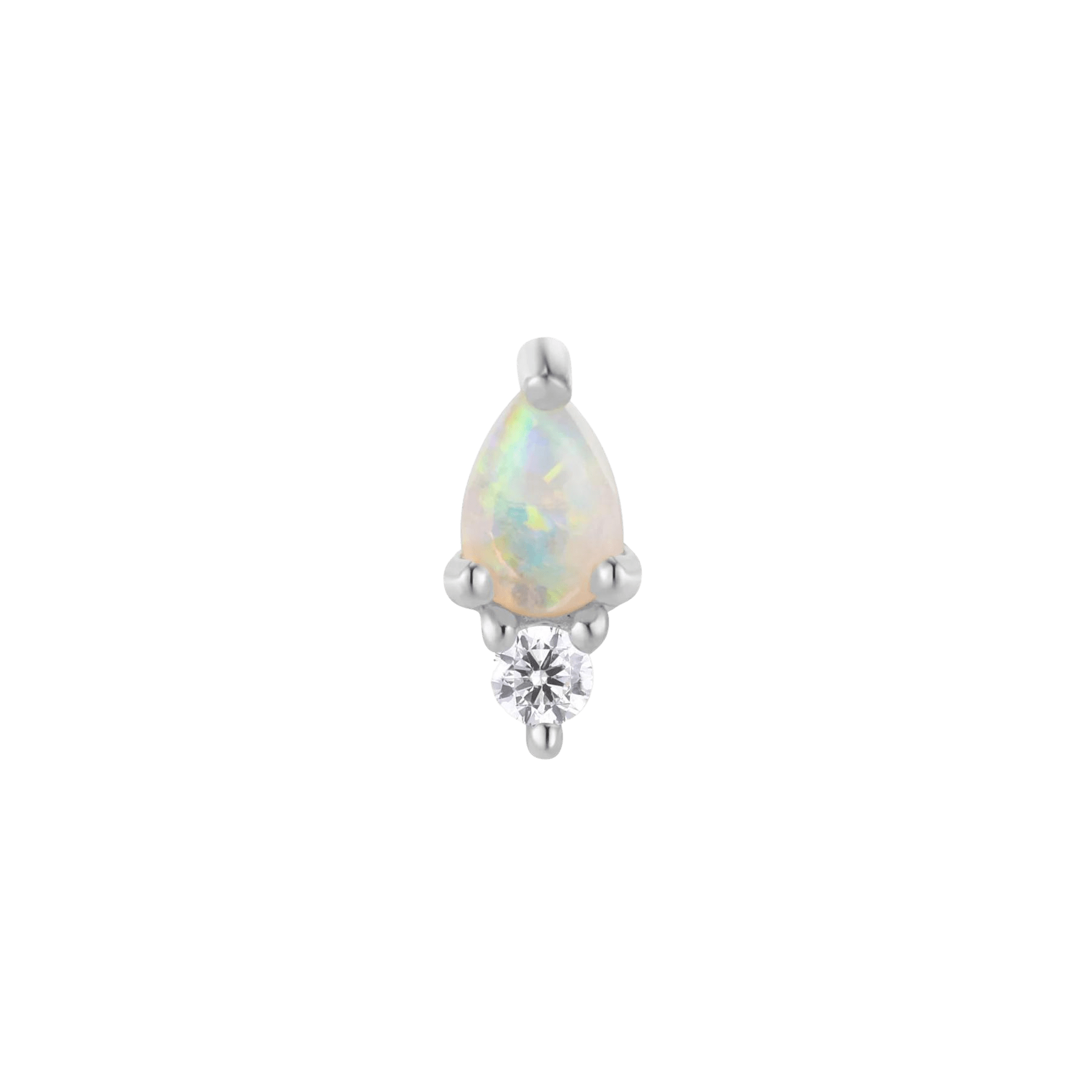 Daydream Opal & CZ Threadless End – 14K Gold Piercing Charm